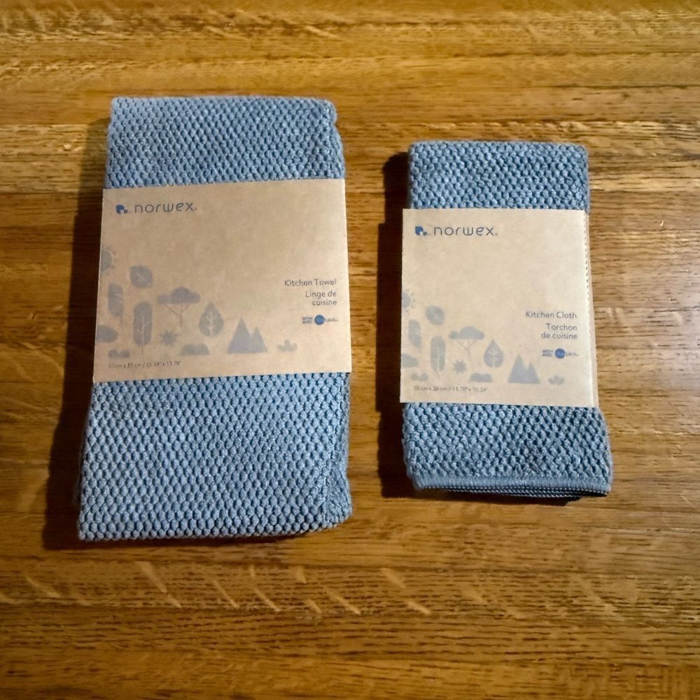 Norwex Kitchen Towel and Kitchen Cloth Set of 2 Mushroom NWT - Picture 9 of 10